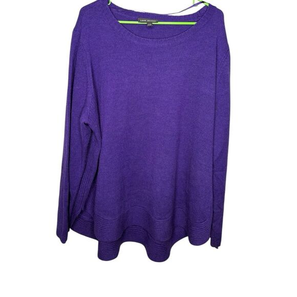 Lane Bryant Plus Womens Sweater Sz 26 28 Purple Long Sleeve Pullover Knit - Picture 1 of 6